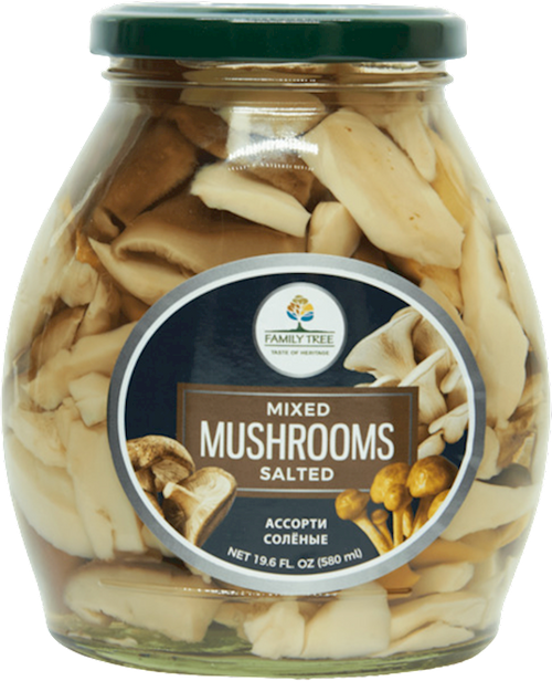 MUSHROOMS MIX SALTED 12/580ML FAMILY TREE