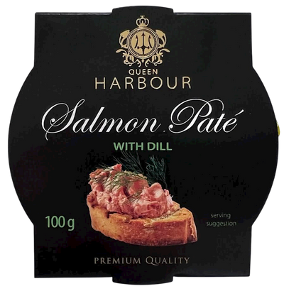 PATE SALMON W/DILL 24/100GR QUEEN HARBOUR