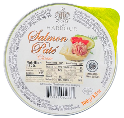 PATE SALMON CLASSIC 24/100GR QUEEN HARBOUR