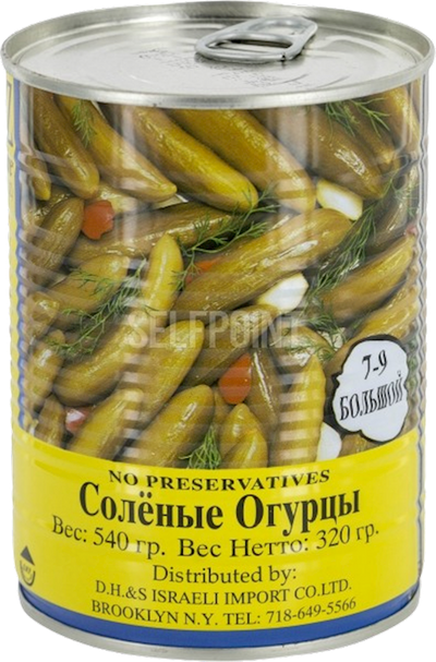 CUCUMBERS IN BRINE 7-9 12/540GR ISRAEL KOSHER SONYA