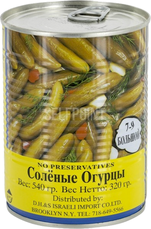 CUCUMBERS IN BRINE 7-9 12/540GR ISRAEL KOSHER SONYA
