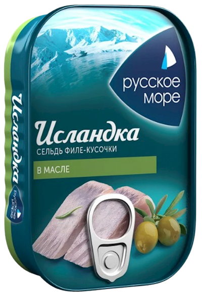 HERRING PIECES ISLANDKA  IN OIL 6/115GR RUSSKOE MORE N2265