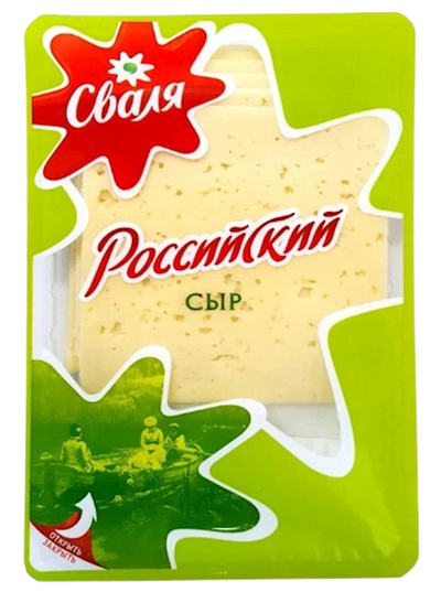CHEESE ROSSIYSKIY SLICED 45% 18/150GR SVALIA  LITHUANIA SV124/ 48107