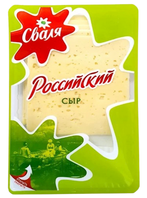 CHEESE ROSSIYSKIY SLICED 45% 18/150GR SVALIA  LITHUANIA SV124/ 48107