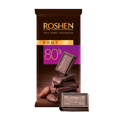 CHOCOLATE BAR DARK BRUT 80% COCOA 35/85GR ROSHEN N3164