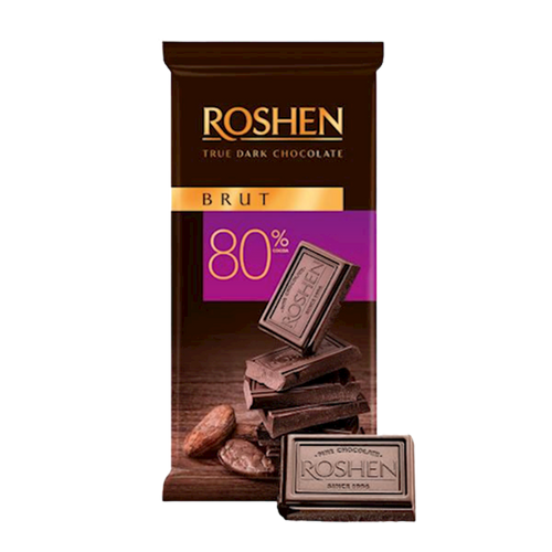 CHOCOLATE BAR DARK BRUT 80% COCOA 35/85GR ROSHEN N3164
