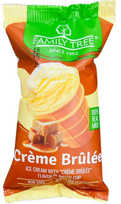 ICE CREAM CREME BRULEE IN WAFFLE CUP 15/130ML FAMILY TREE N2205NC