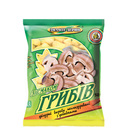 CORN SNACK W/MUSHROOMS 60/50GR ZOLOTE ZERNO N102