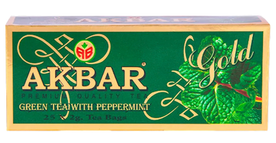 TEA  AKBAR GREEN GOLD PEPPERMINT  24/(25X1.5GR) SRI -LANKA