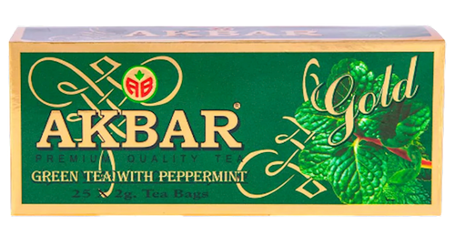 TEA  AKBAR GREEN GOLD PEPPERMINT  24/(25X1.5GR) SRI -LANKA