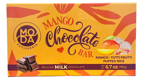 CHOCOLATE BAR MILK W/MANGO TUTTI FRUTTI&PUFFED RICE 6/190GR MODA