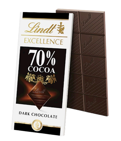 CHOCOLATE BAR DARK EXCELLENCE 70% 12/100GR LINDT N2825(12)