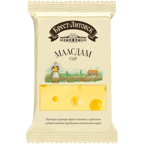 CHEESE MAASDAM 45% CHUNK 10/200GR BREST LITOVSK BELARUS N2401