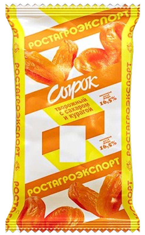 CHEESE MASSA SIROK W/DRIED APRICOT 16.5% 8/90GR ROSTAGROEXPORT N1202