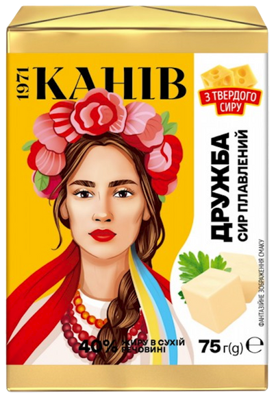 CHEESE PROCESSED DRUZHBA 35% 24/75GR KANIV UKRAINE N0463