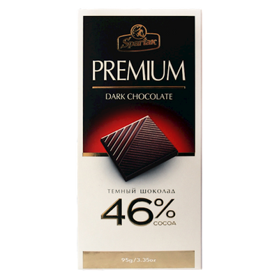 CHOCOLATE BAR DARK 46% PREMIUM 20/95GR SPARTAK N10807