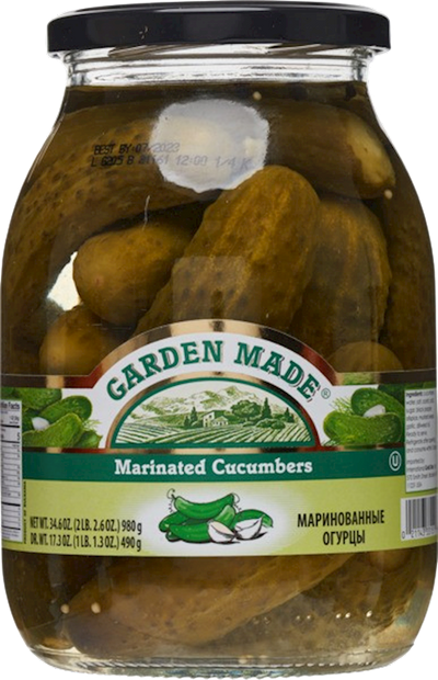 CUCUMBERS MARINATED 12/34.6 OZ GARDEN MADE BULGARIA N33151