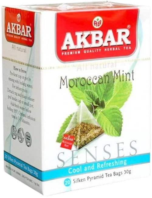 TEA  AKBAR HERBAL MOROCCAN MINT PYRAMIDS 10/(20X1.5GR) SRI-LANKA
