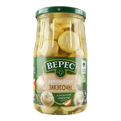 MUSHROOMS CHAMPIGNONS MARINATED 8/730GR VERES UKRAINE