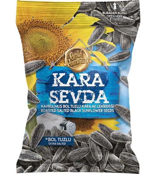 SUNFLOWER SEEDS ROASTED SALTED KARA SEVDA 14/250GR GOLD HARVEST