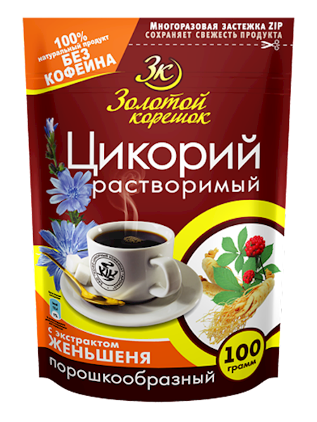 CHICORY POWDER W/GINSENG ZOLOTOY KORESHOK 12/100GR RUSSIA N10326