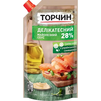 MAYONNAISE DELIKATESNIY 28% 30/300GR TORCHYN UKRAINE