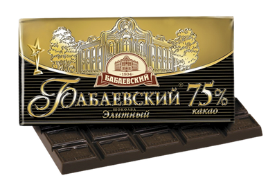 CHOCOLATE BAR ELITE BITTER 75% COCOA 18/90GR BABAEVSKIY(4)