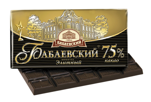 CHOCOLATE BAR ELITE BITTER 75% COCOA 18/90GR BABAEVSKIY(4)