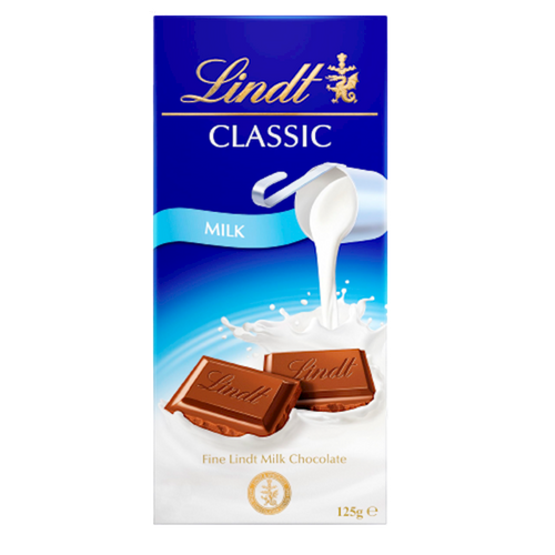 CHOCOLATE BAR MILK CLASSIC RECIPE 12/125GR LINDT N438281(6)