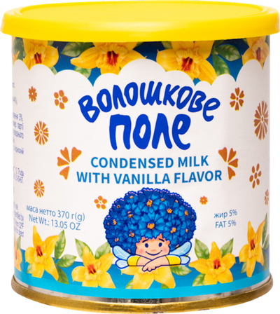 CONDENSED MILK W/VANILLA FLAVOR 15/370GR VOLOSHKOVE POLE UKRAINE