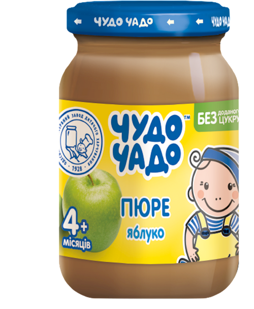PUREE FOR BABY W/APPLE FROM 4 MONTHS 6/170GR CHUDO CHADO UKRAINE