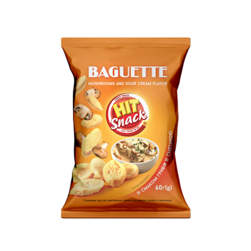 CROUTONS BAGUETTE CRISPY W/MUSHROOMS&SOUR CREAM 30/60GR ZOLOTE ZERNO N474