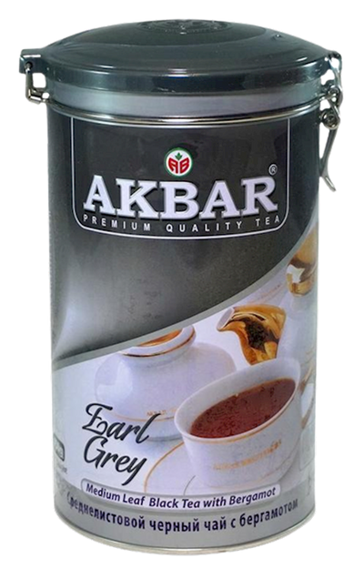 TEA AKBAR BLACK CEYLON EARL GREY TIN 12/225GR SRI-LANKA