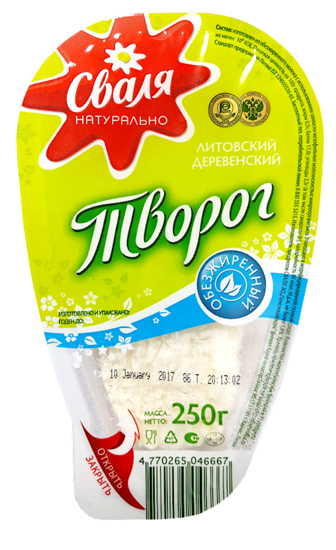 FARMER CHEESE VILLAGE 0.5%  6/250GR SVALIA LITHUANIA SV506