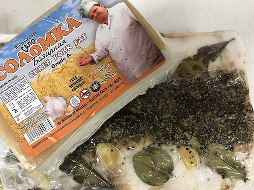 SALO W/GARLIC BAZARNOE BY LB CHUNK SOLOMKA