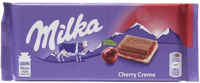 CHOCOLATE BAR MILK CHERRY CREAM 22/100GR MILKA  GERMANY N4253043
