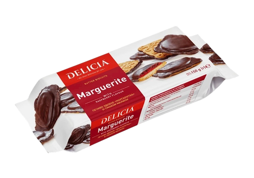 BISCUITS BUTTER W/RASPBERRY FLAVOR MARGUERITE 12/150GR DELICIA