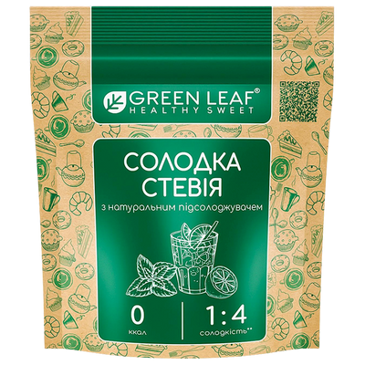 STEVIA SWEETENER 1:4 12/100GR GREEN LEAF UKRAINE