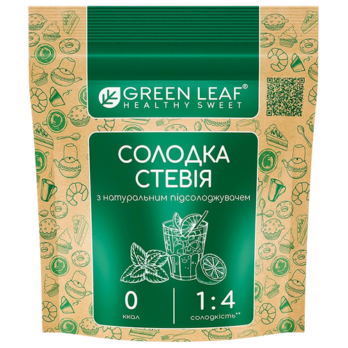 STEVIA SWEETENER 1:4 12/100GR GREEN LEAF UKRAINE