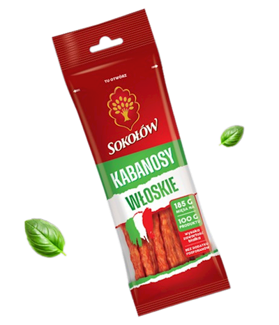 KABANOSY ITALIAN SMOKED&DRIED PORK 20/120GR BY CS SOKOLOW N5304 POLAND