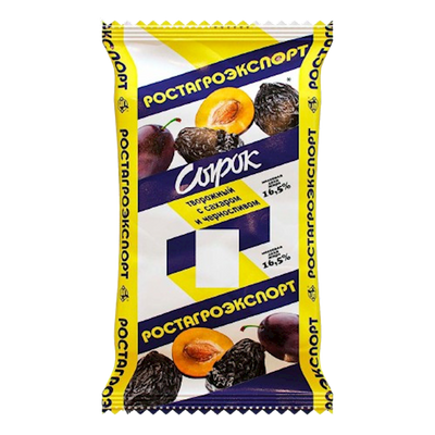 CHEESE MASSA SIROK W/PRUNES 16.5% 8/90GR ROSTAGROEXPORT N1240