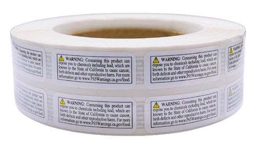 LABELS ROLL FOR CA "PROP 65" 1PC
