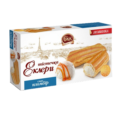 ECLAIRS VANILLA W/PLOMBIR FLAVOR 8/240GR BKK UKRAINE N4536