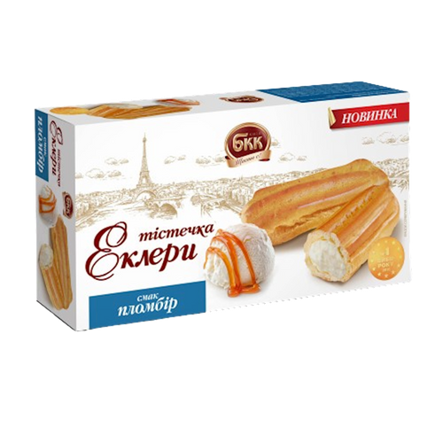 ECLAIRS VANILLA W/PLOMBIR FLAVOR 8/240GR BKK UKRAINE N4536
