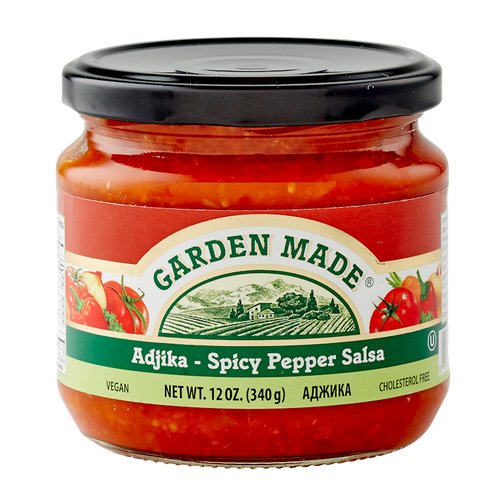 ADJIKA - SPICY PEPPER SALSA 12/12OZ GARDEN MADE BULGARIA N33113