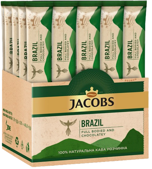 COFFEE STICKS INSTANT JACOBS BRAZIL 20/(26X1.8GR) N878