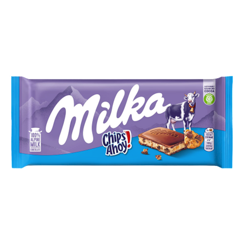 CHOCOLATE BAR MILK CHIPS AHOY 22/100GR MILKA  GERMANY N4046620/4047055