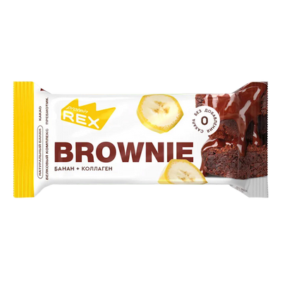 CAKE PROTEIN BANANA BROWNIE W/COLLAGEN 12/50GR PROTEIN REX