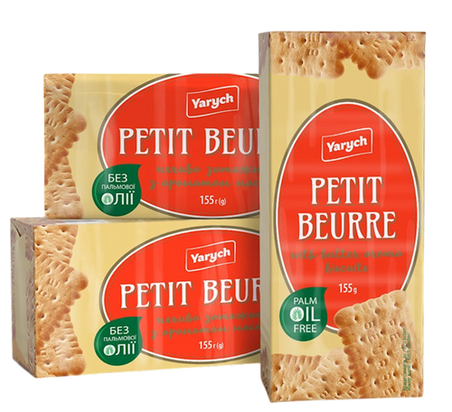 BISCUITS PETIT BEURRE W/BUTTER FLAVOR 36/155GR YARYCH UKRAINE