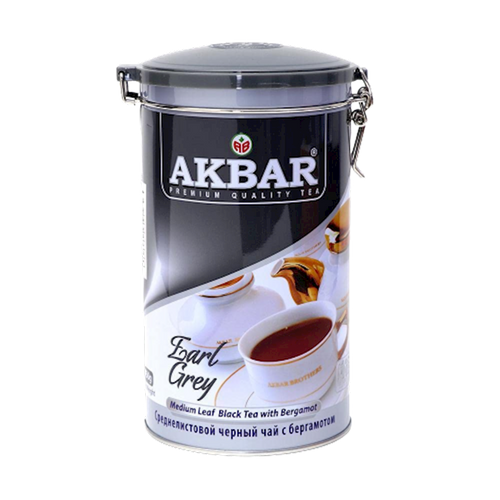TEA AKBAR BLACK EARL GREY BIG LEAF TIN 10/450GR SRI-LANKA